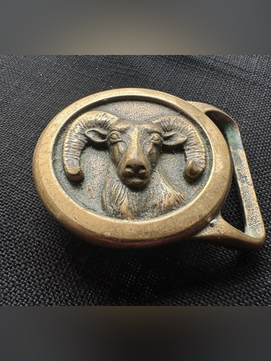 Tech-Ether Guild Other - Tech-Ether Guild Vintage Brass “Big Horn” Belt Buckle